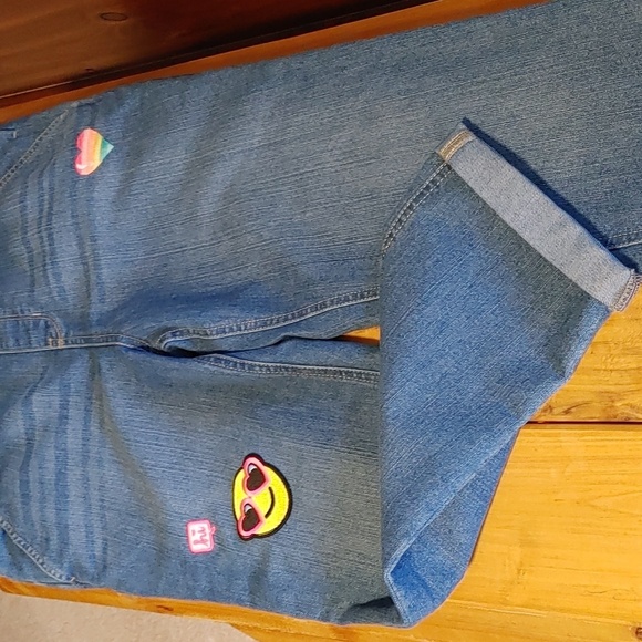 🍁NWT Girl"s Embroidered with Patches Denim Overalls - Picture 2 of 14